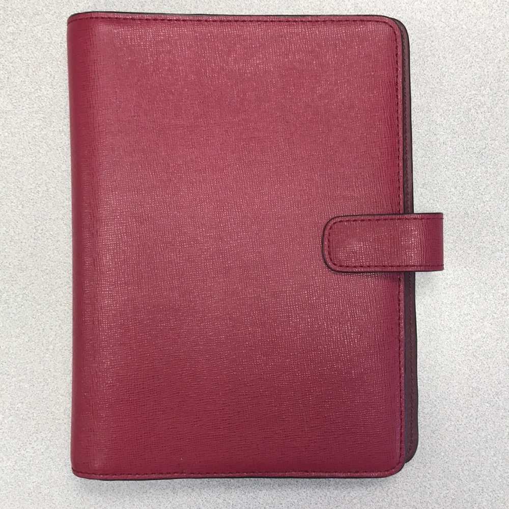 Coach Cranberry Leather Planner Cover